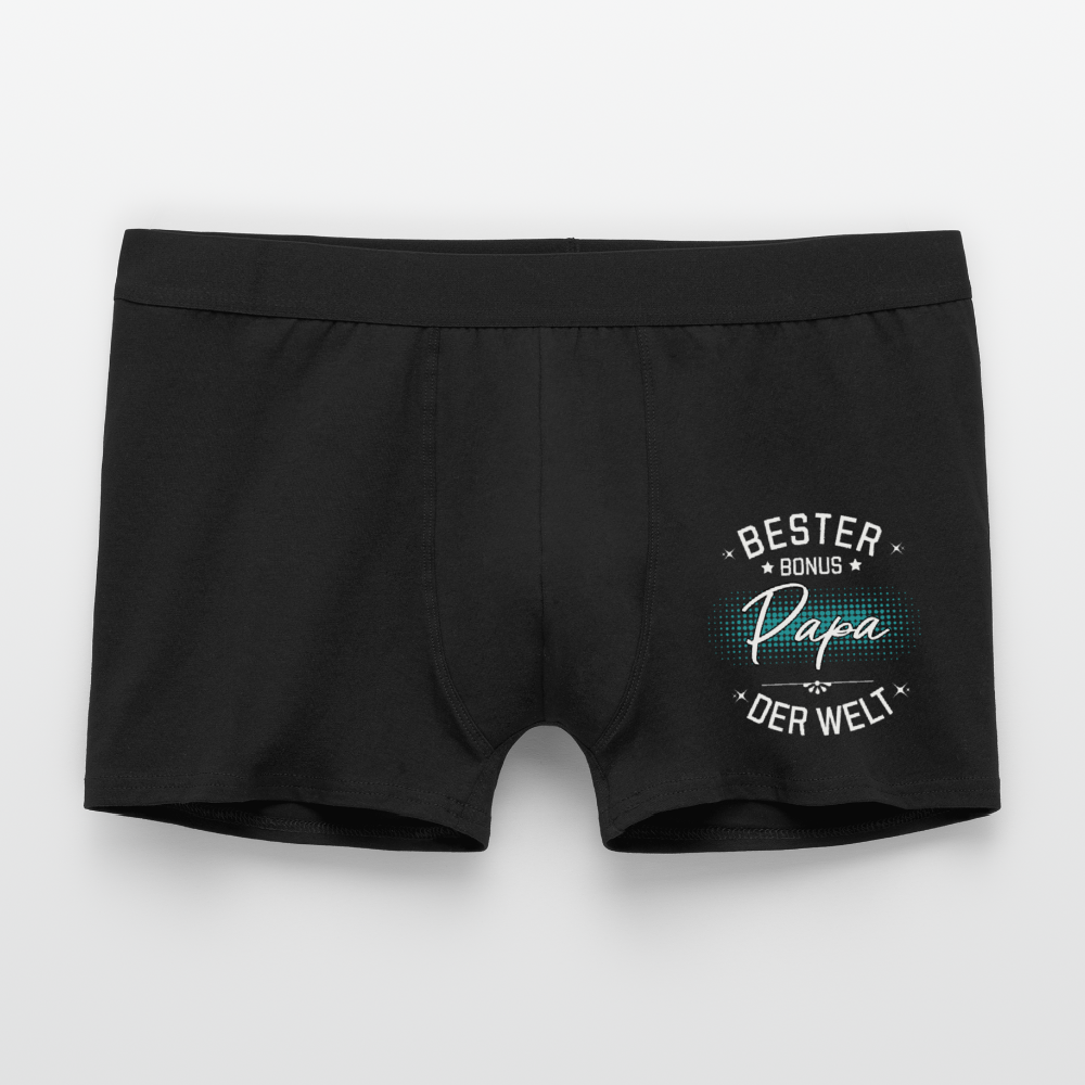 Männer Boxer Shorts "Bester Bonus Papa der Welt" - Schwarz