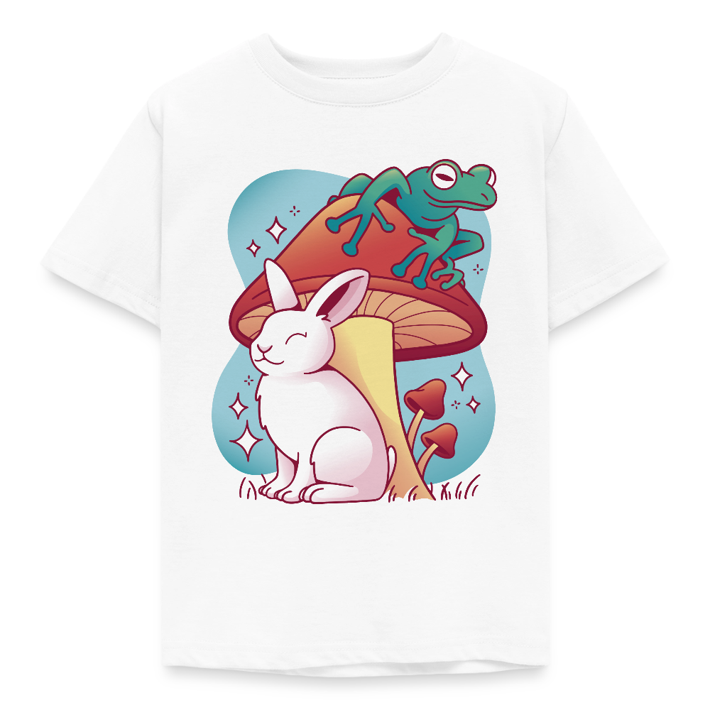 Kinder T-Shirt "Hase mit Frosch" - Weiß