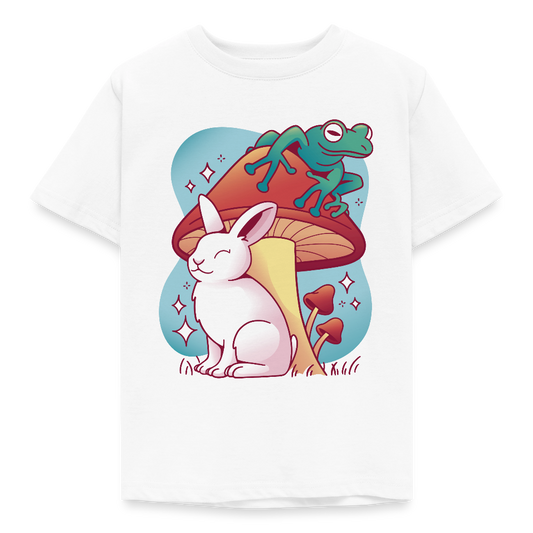Kinder T-Shirt "Hase mit Frosch" - Weiß