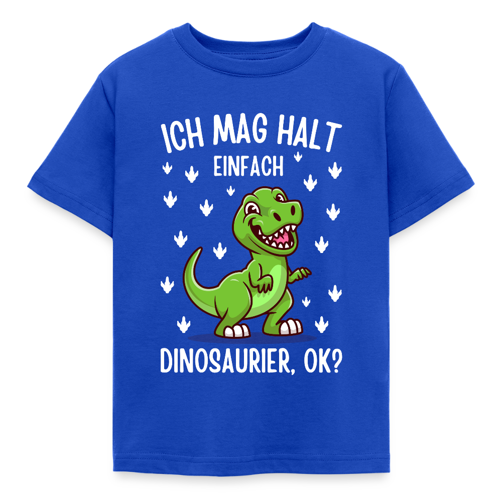 Kinder T-Shirt "Ich mag halt einfach Dinosaurier" - Royalblau