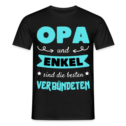 Männer T-Shirt "Opa und Enkel sind die besten Verbündeten" - Schwarz