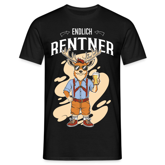 Männer T-Shirt "Endlich Rentner" (Weihnachtsmotiv) - Schwarz