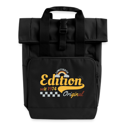 Rolltop Rucksack "Limitierte Edition seit 1974" - Schwarz