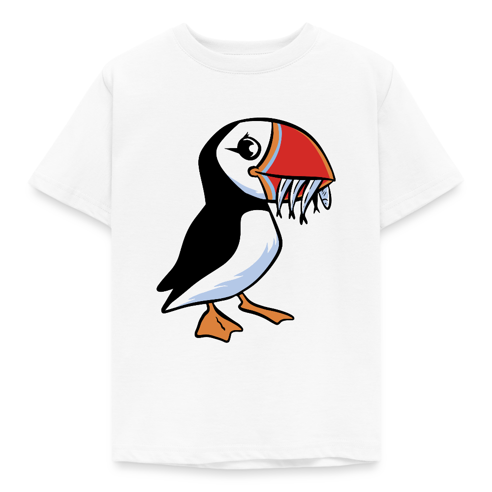 Kinder T-Shirt "Niedlicher Papageientaucher" - Weiß