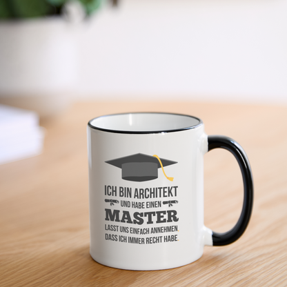 Tasse "Ich werde Architekt und habe einen Master" - Weiß/Schwarz
