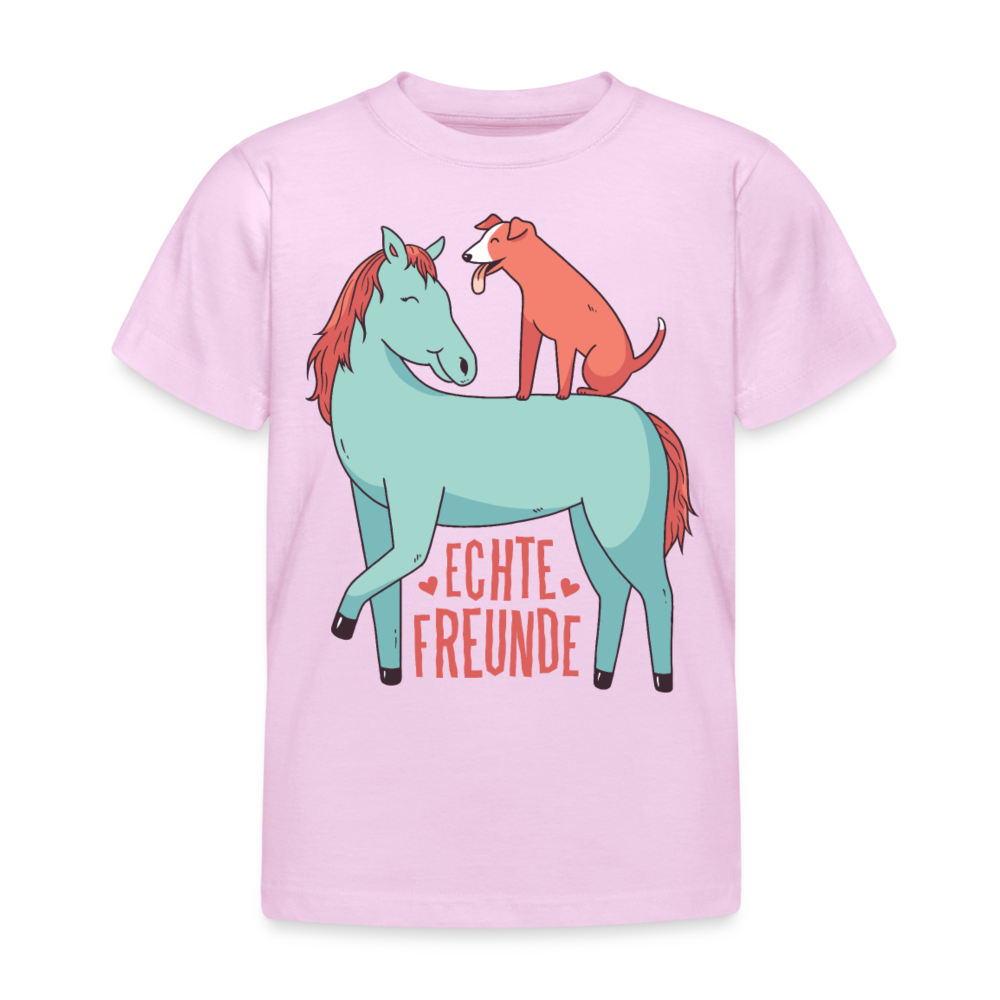 Kinder T-Shirt "Echte Freunde" - Hellrosa