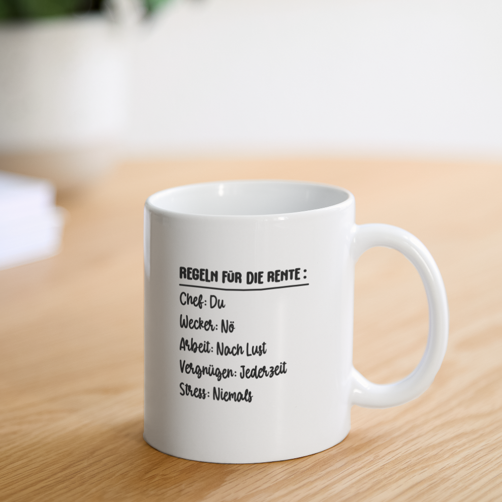 Tasse "Regeln für die Rente" - Weiß