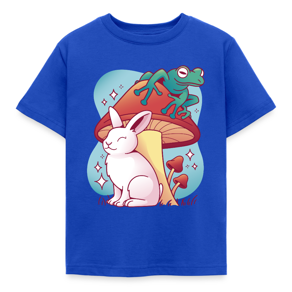 Kinder T-Shirt "Hase mit Frosch" - Royalblau