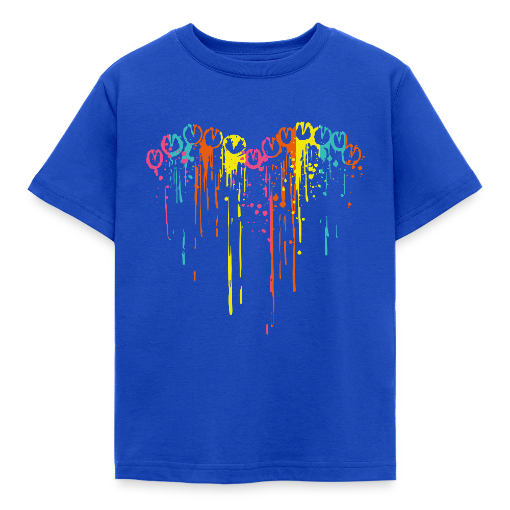 Kinder T-Shirt "Pferde Hufen als Herzmotiv" - Royalblau