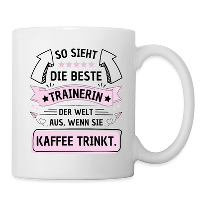 Tasse "Die beste Trainerin" (Kaffee) - Weiß