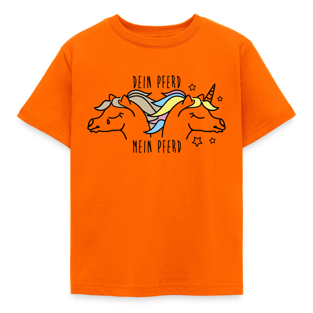 Kinder T-Shirt "Dein Pferd - Mein Pferd" - Orange