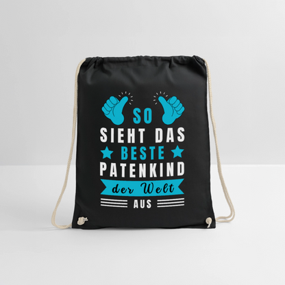 Turnbeutel "So sieht das beste Patenkind der Welt aus" - Schwarz