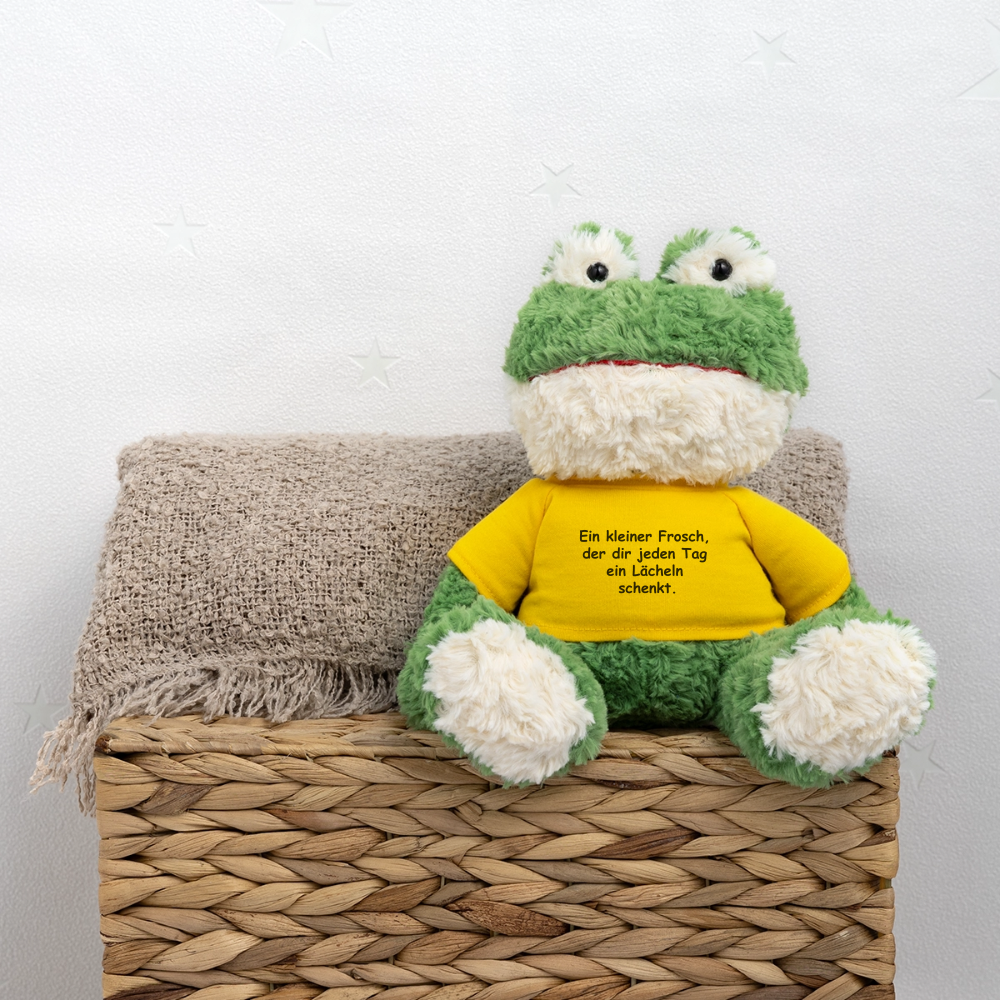 Frosch Stofftier "Ein kleiner Frosch..." - Sonnengelb