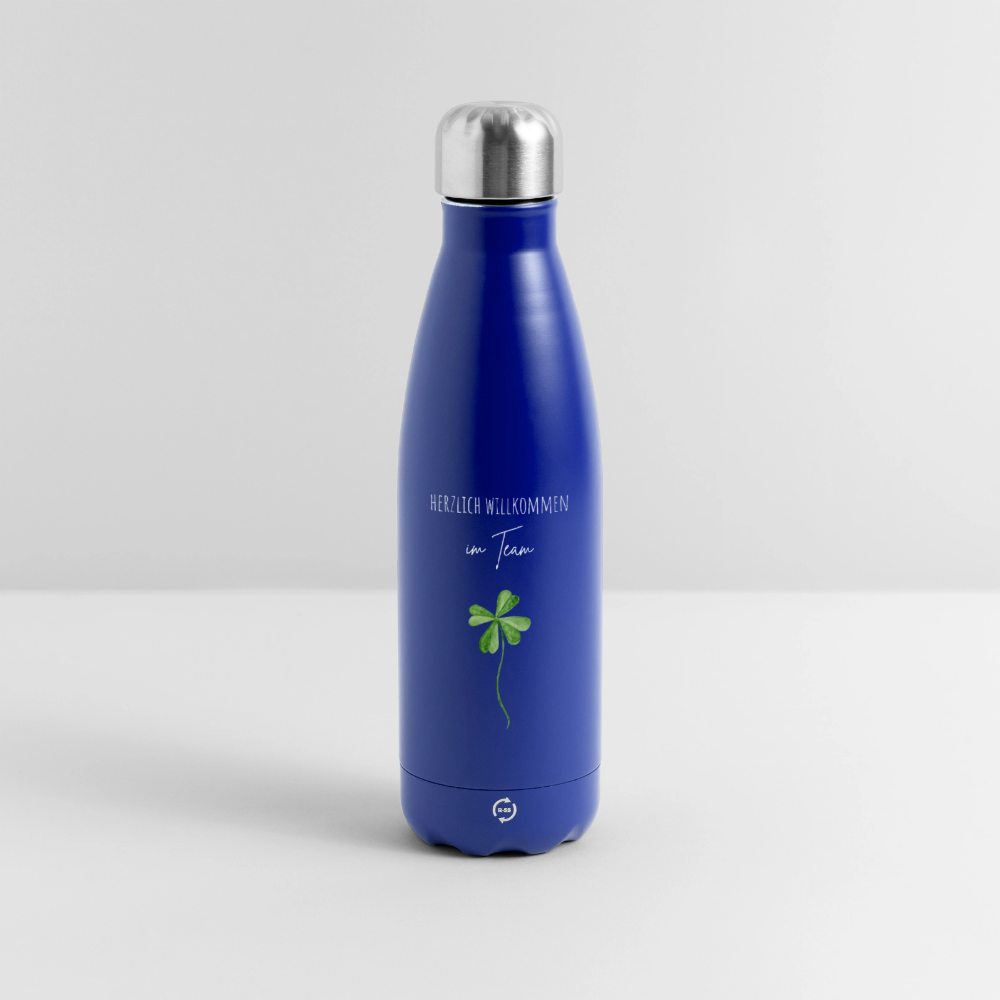 Thermosflasche "Herzlich willkommen im Team" (minimalistisch) - Dunkelblau 