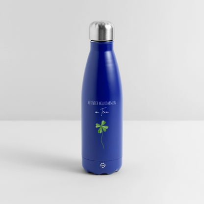 Thermosflasche "Herzlich willkommen im Team" (minimalistisch) - Dunkelblau 