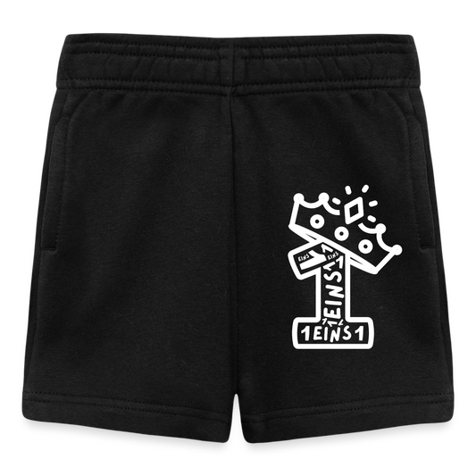 Baby Shorts "1. Geburtstag" (Viele Einsen) - Schwarz