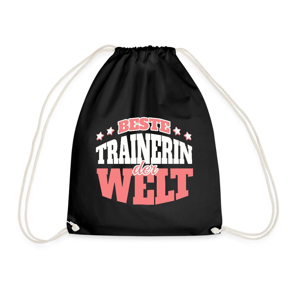 Turnbeutel "Beste Trainerin der Welt" - Schwarz