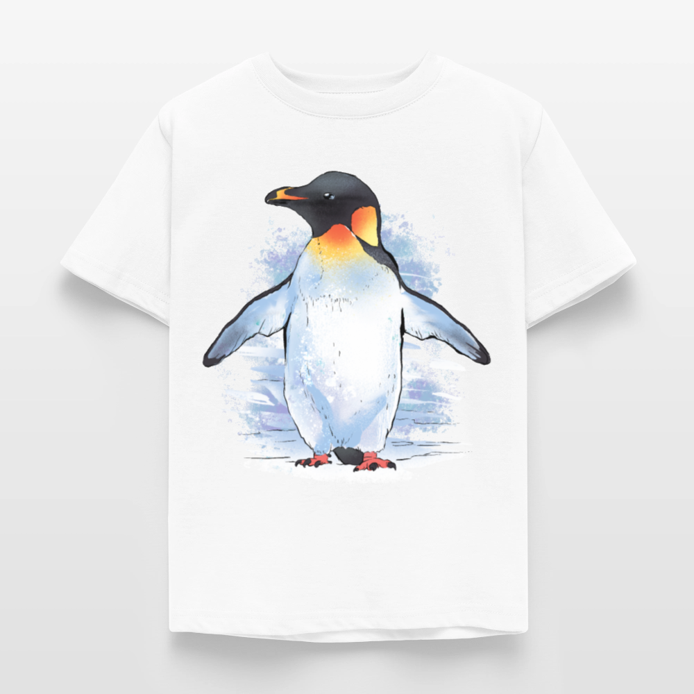 Kinder T-Shirt "Pinguin im Wasserfarben-Stil" - Weiß