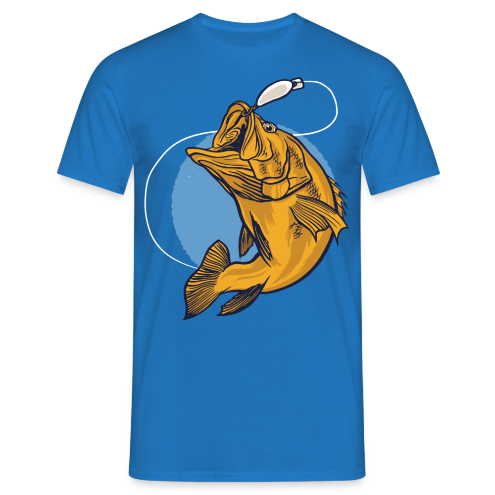 Männer T-Shirt "Gefangener Fisch" - Royalblau