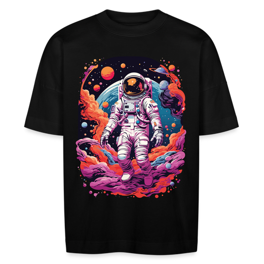 Unisex Oversize Bio-T-Shirt "Astronautenmotiv" - Schwarz