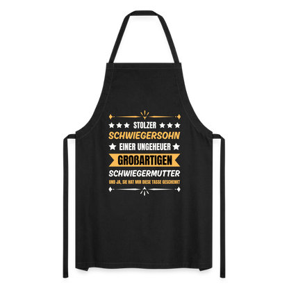 Kochschürze "Stolzer Schwiegersohn einer ungeheuer großartigen Schwiegermutter" - Schwarz