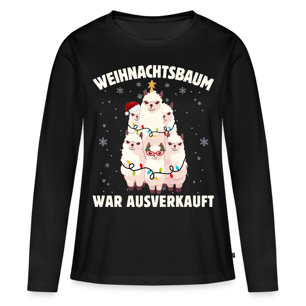 Bio-Langarmshirt "Weihnachtsbaum war ausverkauft" - Schwarz