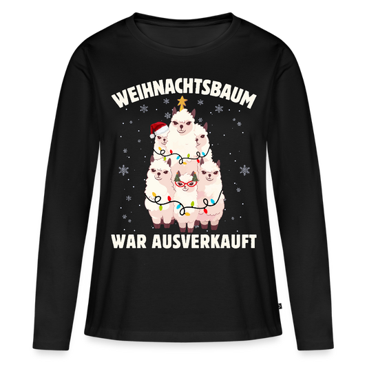 Bio-Langarmshirt "Weihnachtsbaum war ausverkauft" - Schwarz