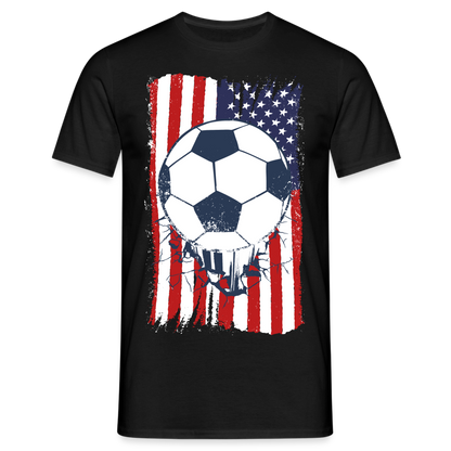 Männer T-Shirt "USA Fußball" - Schwarz