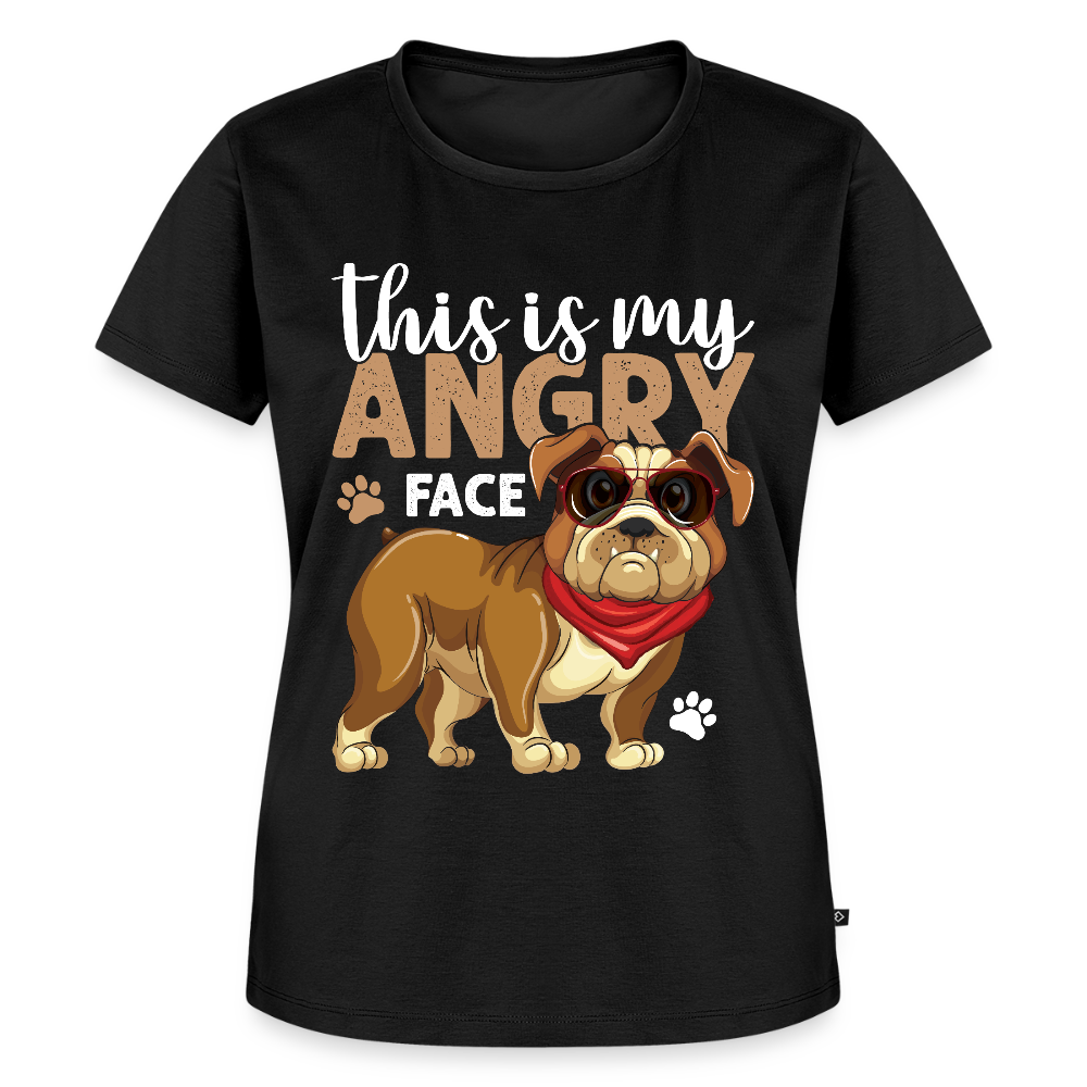 Frauen Bio T-Shirt "This is my angry face" - Schwarz