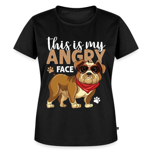Frauen Bio T-Shirt "This is my angry face" - Schwarz