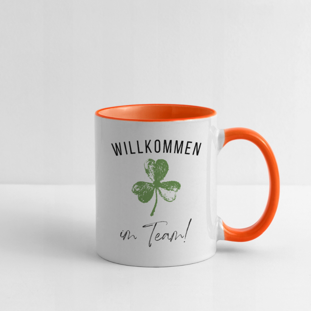 Willkommen im Team Tasse - Weiß/Orange