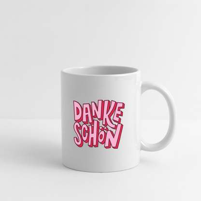 Tasse "Dankeschön" (Pinkes Motiv) - Weiß