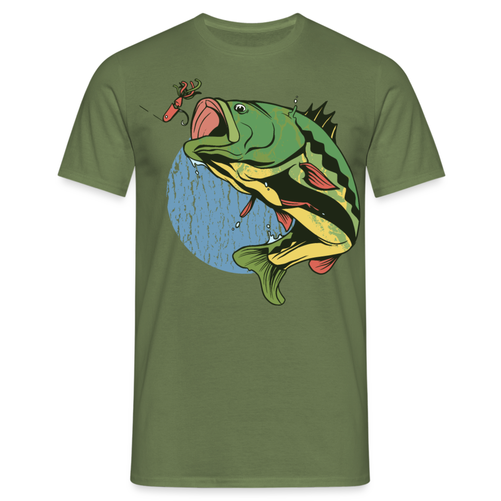 Männer T-Shirt "Cooles Fisch-Motiv" - Militärgrün