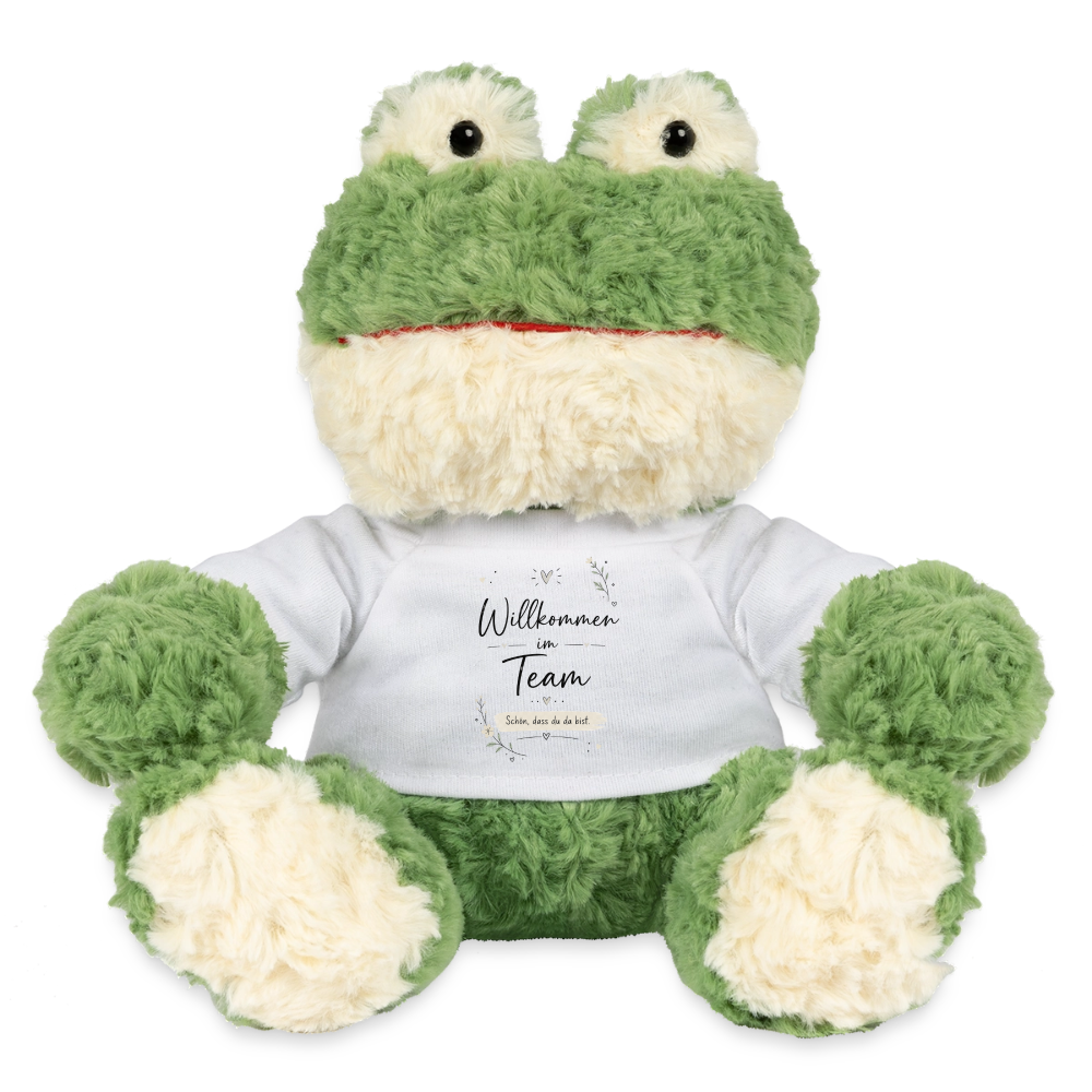Frosch-Stofftier "Willkommen im Team - Schöne, dass du da bist" - Weiß