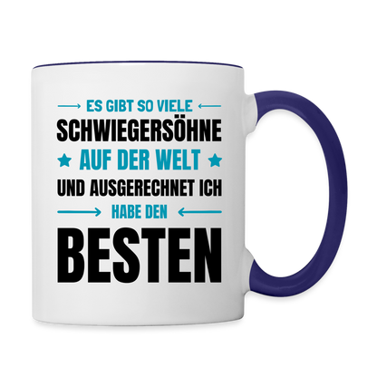 Tasse "Es gibt so viele Schwiegersöhne auf der Welt und ausgerechnet ich habe den besten" - Weiß/Kobaltblau
