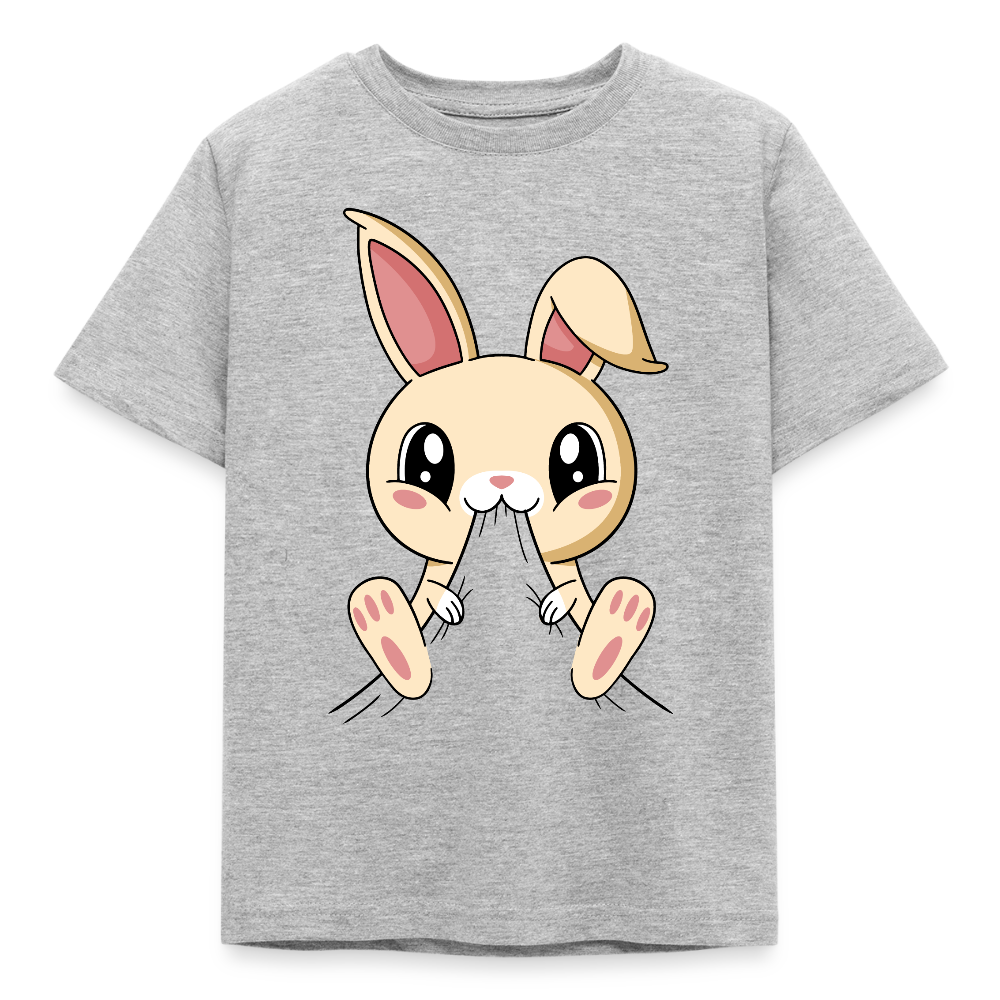 Kinder T-Shirt "Witziges Hasenmotiv" - Grau meliert