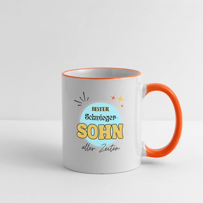 Tasse "Bester Schwiegersohn aller Zeiten" - Weiß/Orange