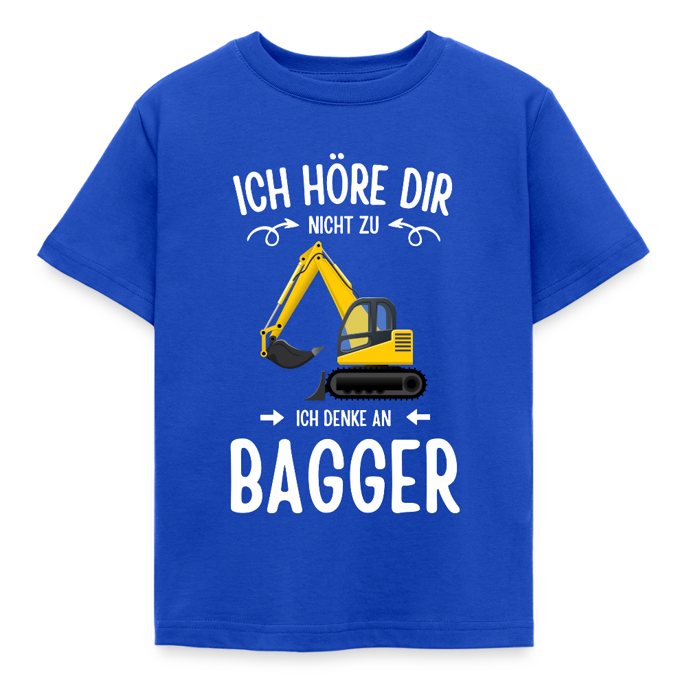 Kinder T-Shirt "Ich höre dir nicht zu, ich denke an Bagger" - Royalblau