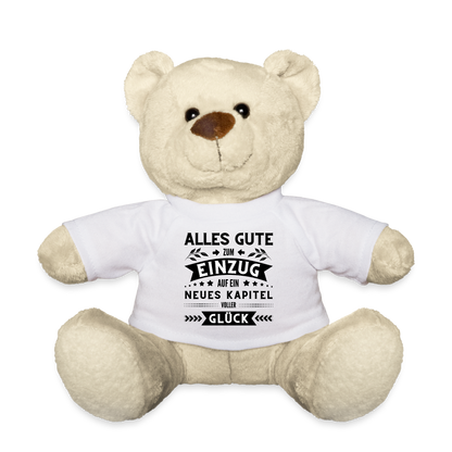 Teddy "Alles Gute zum Einzug - Auf ein neues Kapitel voller Glück" - Weiß