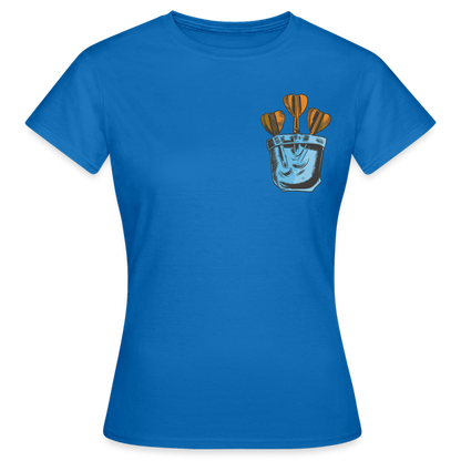 Frauen T-Shirt "Dartpfeile in Brusttaschen-Optik" - Royalblau