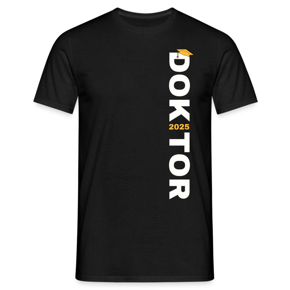 Männer T-Shirt "Doktor 2025" (Schriftzug) - Schwarz