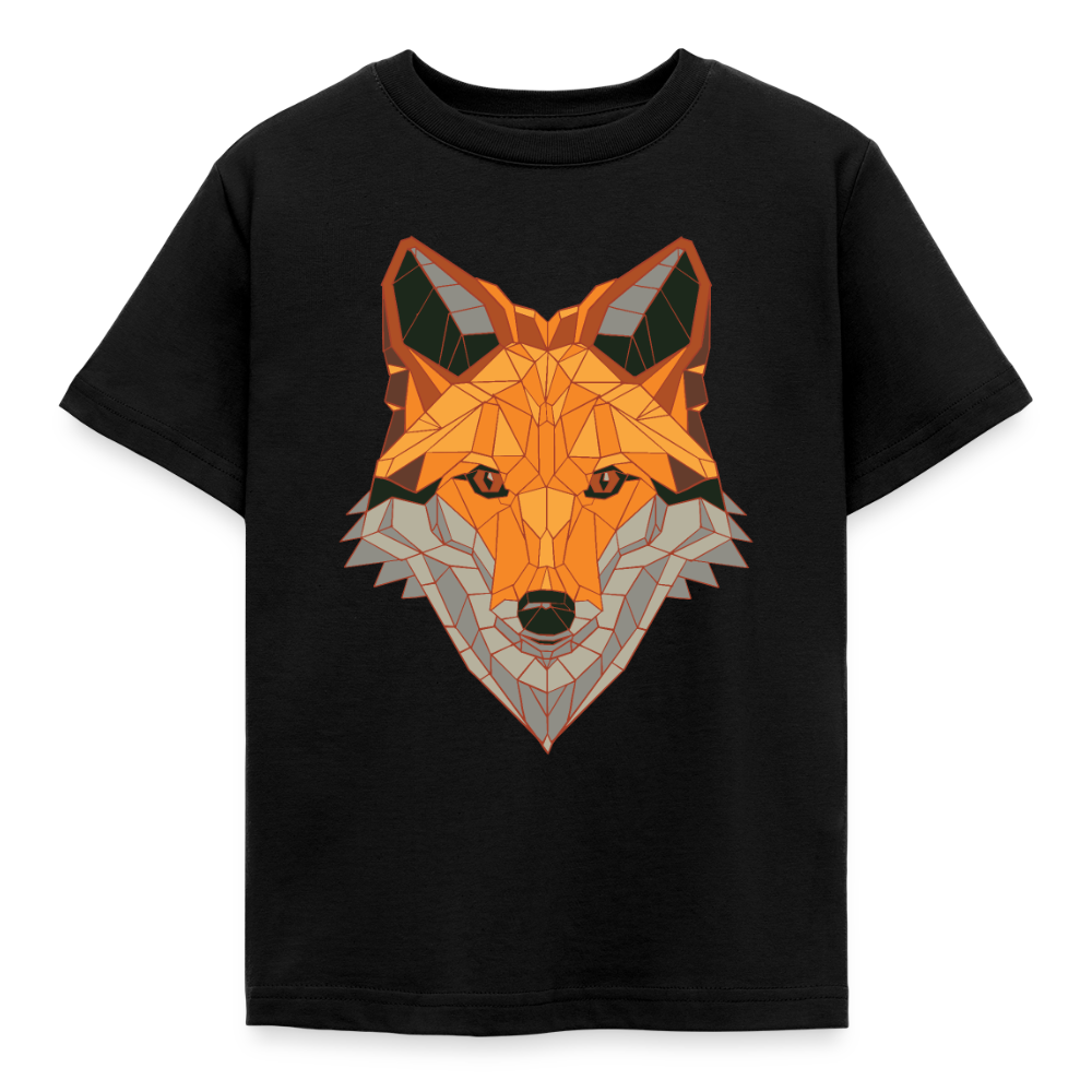 Kinder T-Shirt "Fuchskopf" - Schwarz