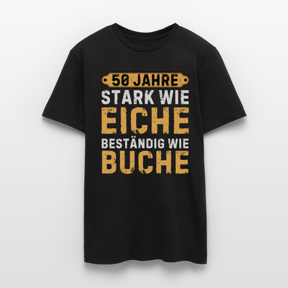 Männer T-Shirt "50 Geburtstag Holz" - Schwarz