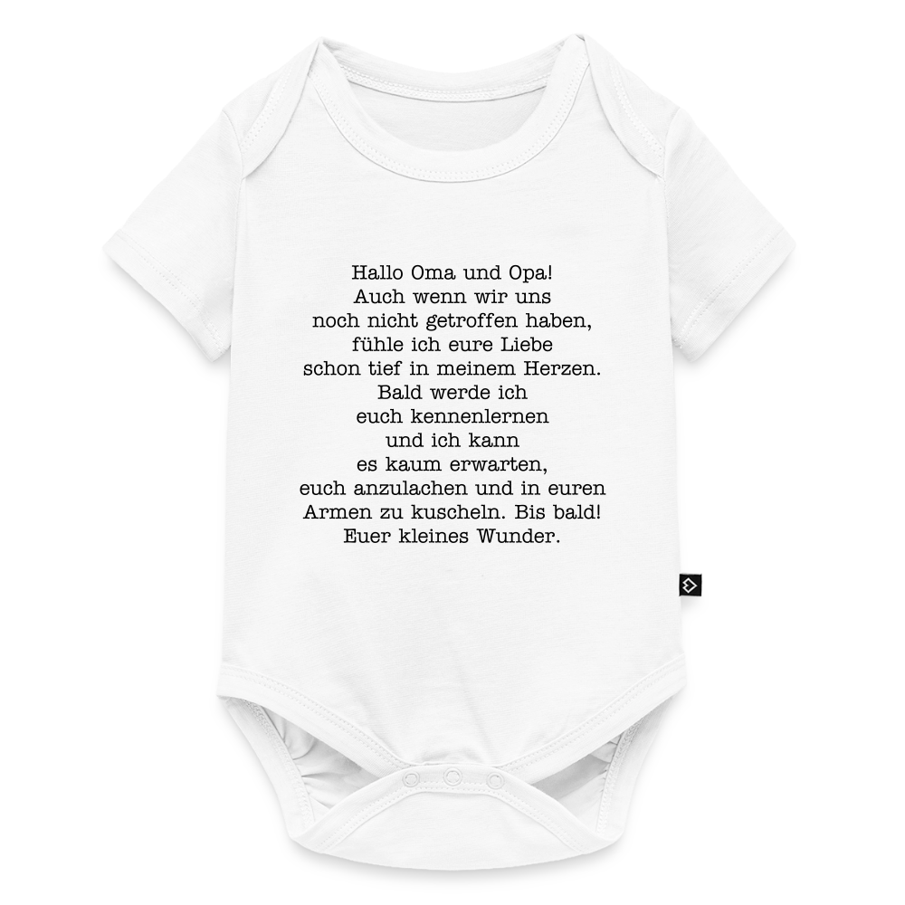 Baby Body "Hallo Oma und Opa! Auch wenn wir uns noch nicht getroffen haben..." - Weiß