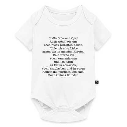 Baby Body "Hallo Oma und Opa! Auch wenn wir uns noch nicht getroffen haben..." - Weiß