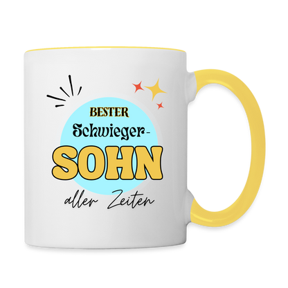 Tasse "Bester Schwiegersohn aller Zeiten" - Weiß/Gelb