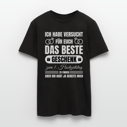 Männer T-Shirt "Das beste Geschenk zum 1. Hochzeitstag" - Schwarz