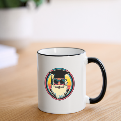 Tasse "Weihnachtsmann als Absolvent" - Weiß/Schwarz