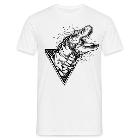 Männer T-Shirt "Cooler Dinosaurier" - Weiß