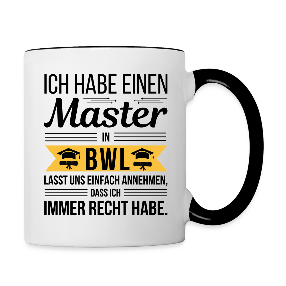 Tasse "Master BWL" - Weiß/Schwarz